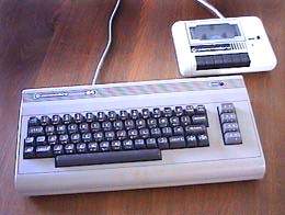 an old Commodore 64 with cassette drive!